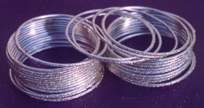 Indian silver bangles with glitter