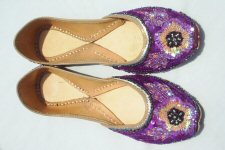 Purple flower sequin shoes
