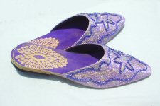 Purple bead and zari slipper