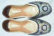 Prussian Blue beaded shoes