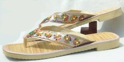 Wedding flip flop with rattan insole 