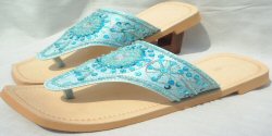 Bridal flip flops in blue