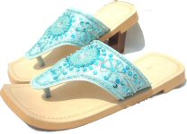 Wedding flip flops in blue