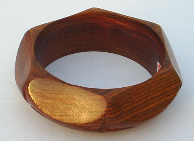 Faceted Wooden Bangle RHWB007