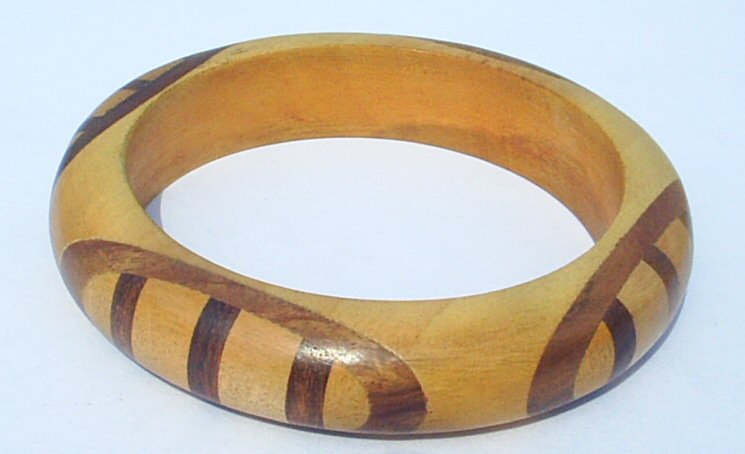 Wooden Bangle zebra mosaic